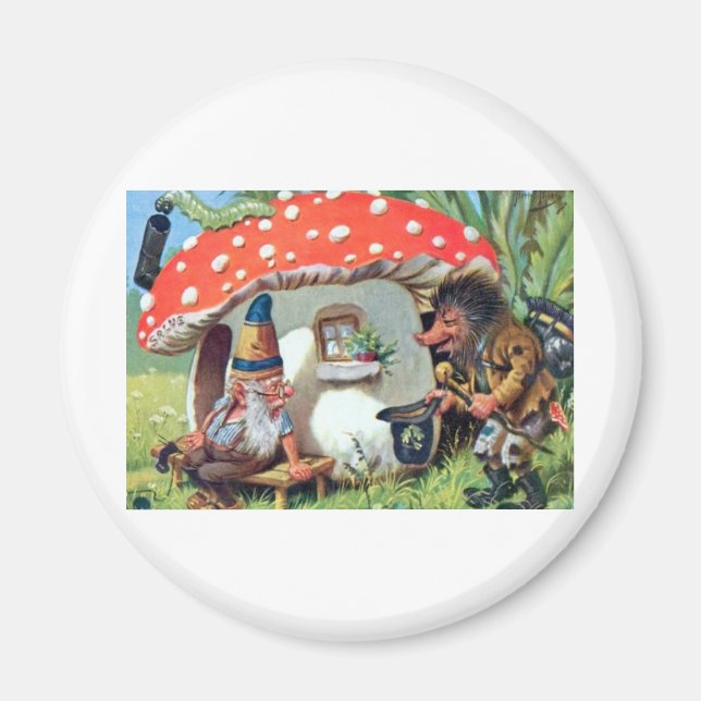 En Gnome som bor i ett svampstuga Magnet (Framsidan)