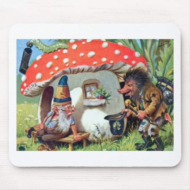 En Gnome som bor i ett svampstuga Musmatta (Framsidan)