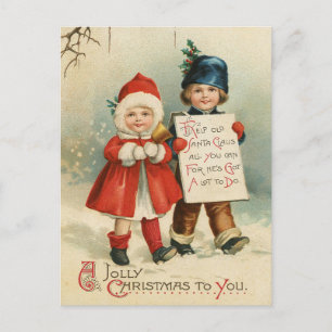 En god jul till dig - vykort för Vintage