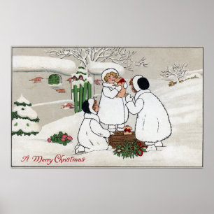 En god julPersoner som håller grisar Poster