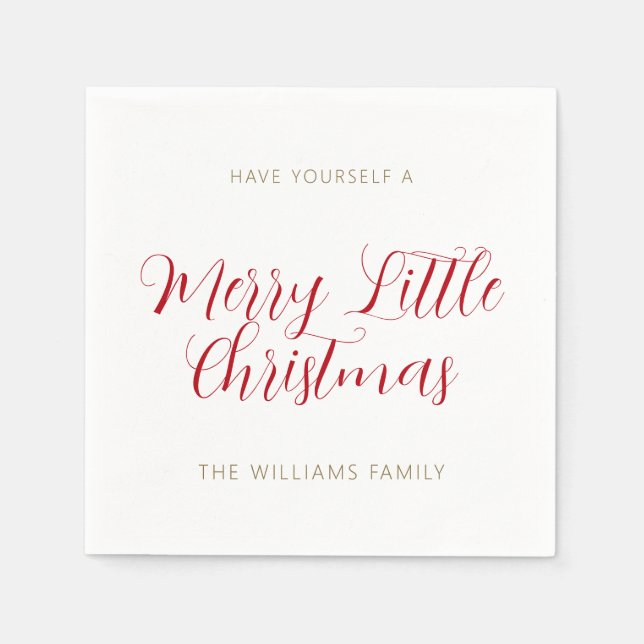 En god liten jul Namn Red Guld White Pappersservett (Framsidan)