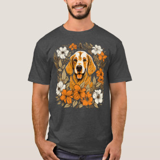 En Golden Retriever omgiven av Lilies illustra T Shirt