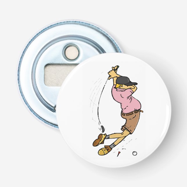 En Golfer som missar boll Flasköppnare (Framsidan)