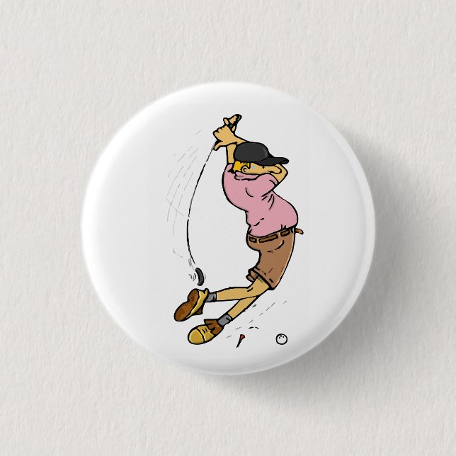 En Golfer som missar boll Knapp (Framsida)