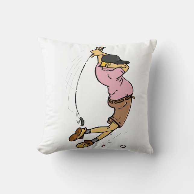 En Golfer som missar boll Kudde (Framsida)