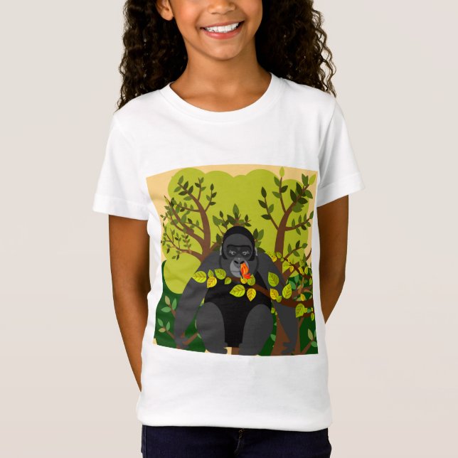 En gorilla som merifieras av en fjäril t shirt (Framsida)