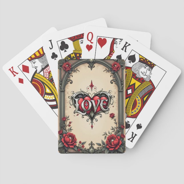 En gotisk romantik. En ornat, gothisk-stil Casinokort (Baksidan)