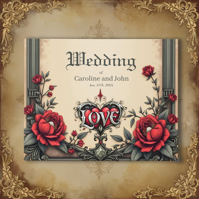 En gotisk romantik. En ornat, gothisk-stil Gästböcker (Skapare uppladdad)