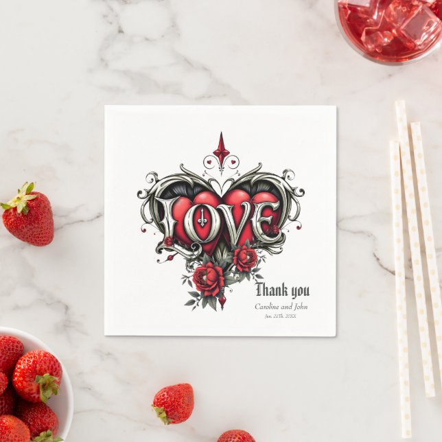 En gotisk romantik. En ornat, gothisk-stil Pappersservett (Insitu)