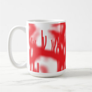 En grafisk design med fetstil och orange sha kaffemugg