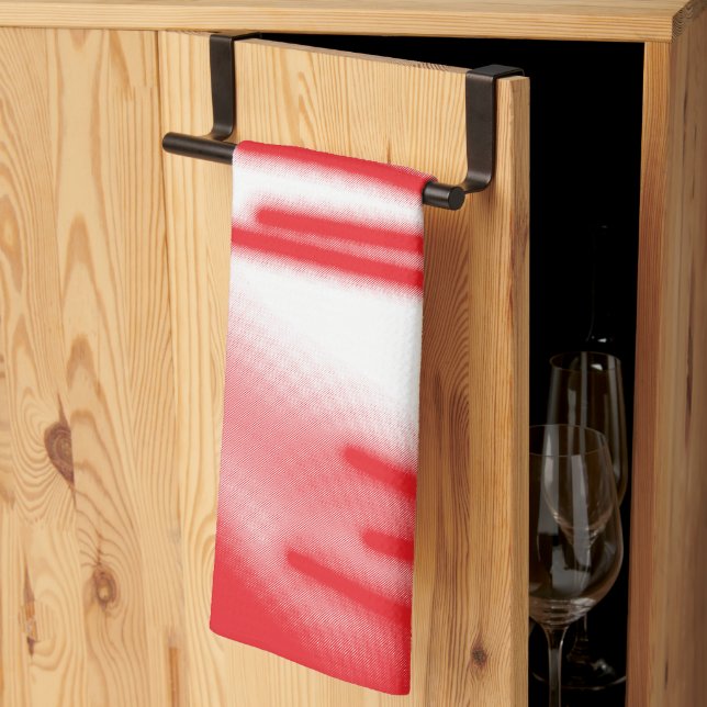 En grafisk design med fetstil och orange sha kökshandduk (Thirds Fold)