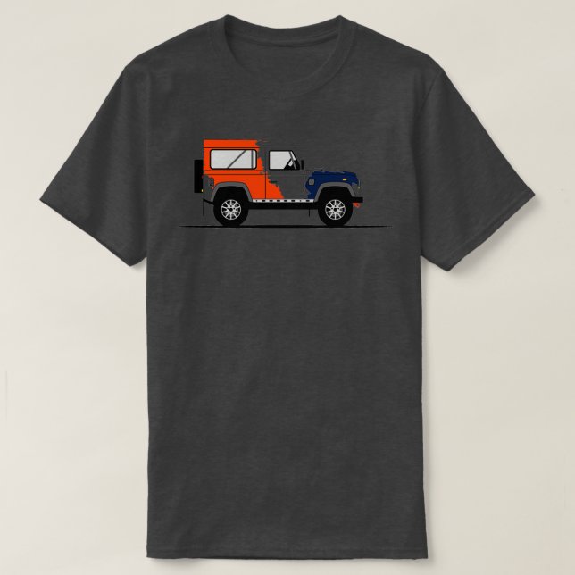 En grafisk tolkning av Defender 90 Stat T Shirt (Design framsida)