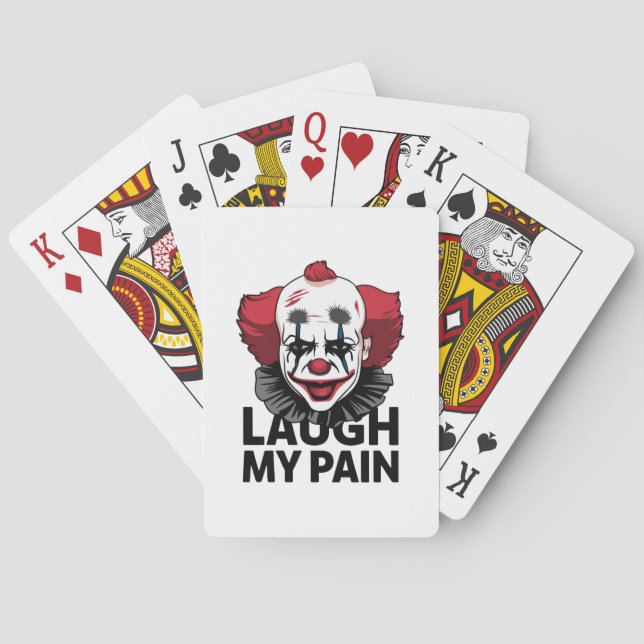En gråtande clown ansikte casinokort (Baksidan)