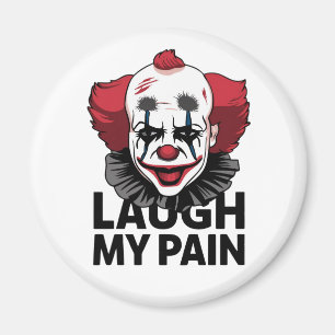 En gråtande clown ansikte magnet