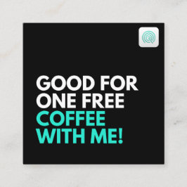 En gratis kaffe med mig fyrkantigt visitkort