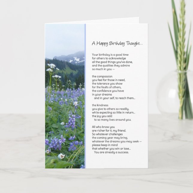 En Grattis på födelsedagen-tanke...Religiösa Kort (Framsida)