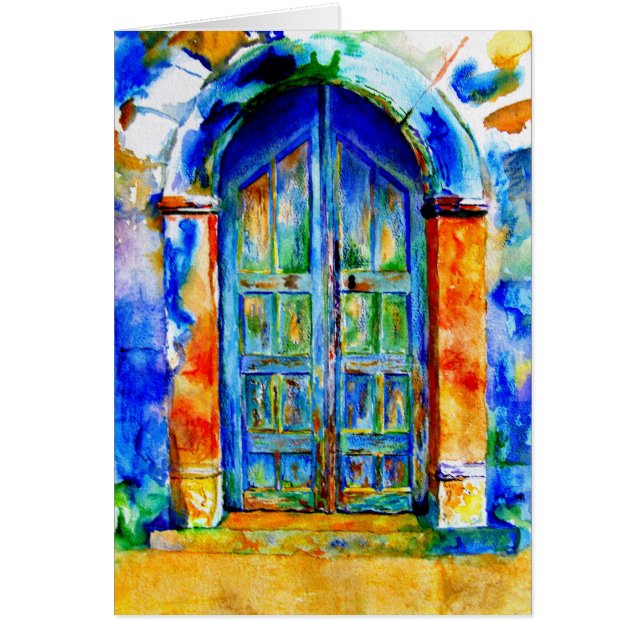 En Grecian dörr Hälsningskort (Framsidan)