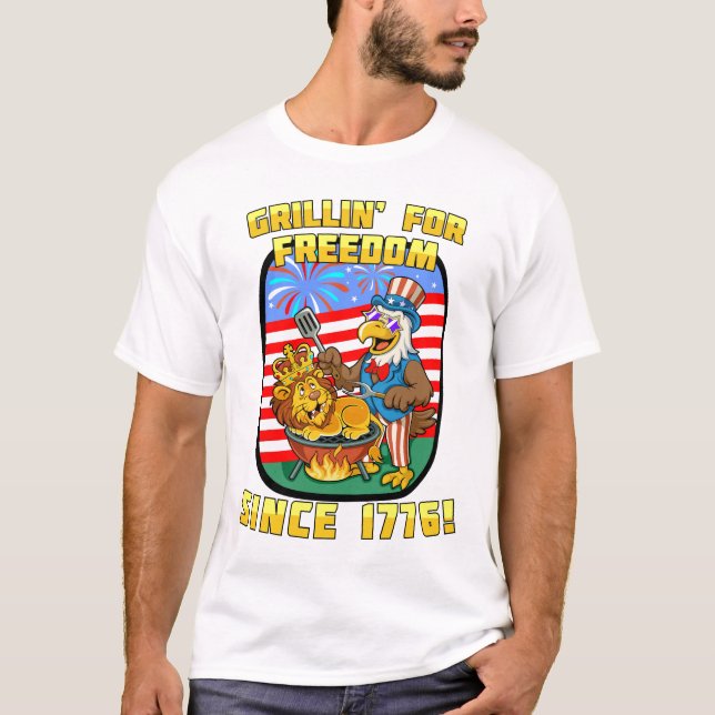 En grill i frihetens ära. 1776 t shirt (Framsida)