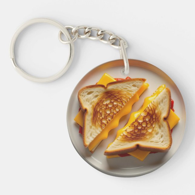En Grilled Cheese Smörgås på en Tallrik (Framsidan)