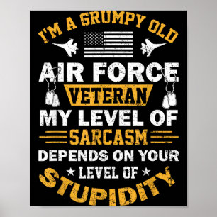 En grinig gammal flygveteran pensionerad flygare poster