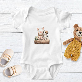 En gris, groda och hund på en stock! Söta smådjur  T Shirt