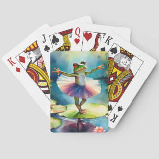 En grog ballerina som dansar på en lotus löv i en casinokort