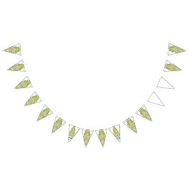 en grön och vit tapet med utsirade mönster vimplar