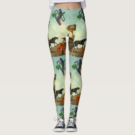 En grönt, andlig planet leggings