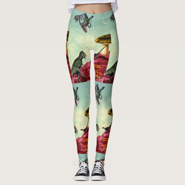 En grönt, andningsplaneten leggings (Framsida)
