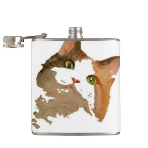 En Grönt Eyed Calico Cat Artistic Porträtt Fickplunta