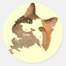 En Grönt Eyed Calico Cat Artistic Porträtt