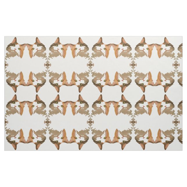 En Grönt Eyed Calico Cat Artistic Porträtt Tyg (Fat Quarter)