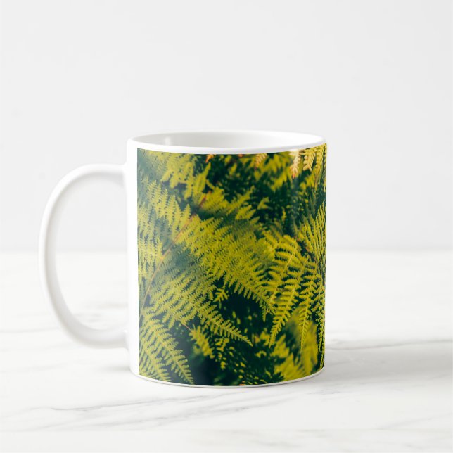 En grönt färjeplanterings bakgrund med skuggor. ab kaffemugg (Vänster)