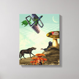 En grönt och en andlig planet canvastryck