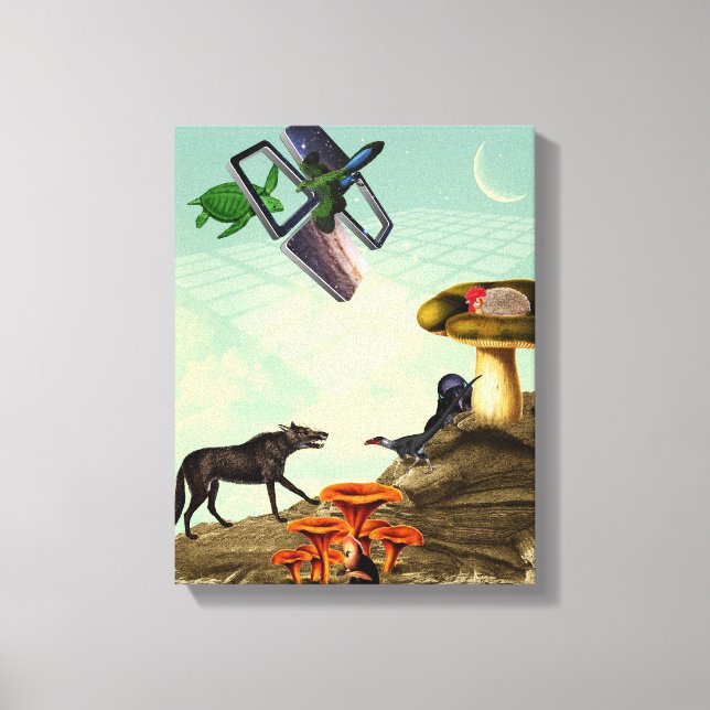 En grönt och en andlig planet canvastryck (Framsida)