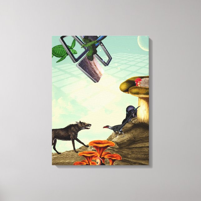 En grönt och en andlig planet canvastryck (Framsida)