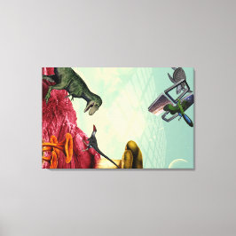 En grönt och en andlig planet canvastryck