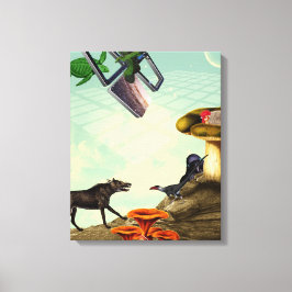 En grönt och en andlig planet canvastryck