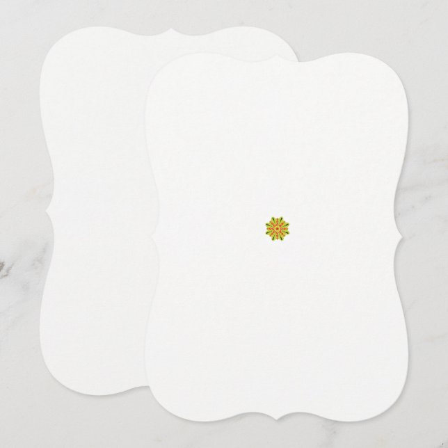 en grönt och en röd blomma med svarta punkter (Fram/baksida)