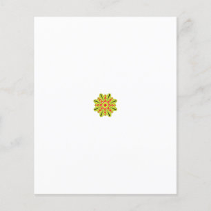 en grönt och en röd blomma med svarta punkter flygblad