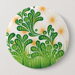 En grönt och guld som skildrar ett träd knapp