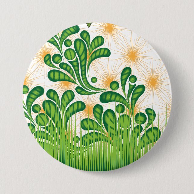 En grönt och guld som skildrar ett träd knapp (Framsida)