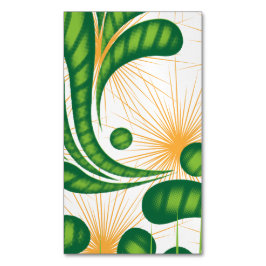 En grönt och guld som skildrar ett träd magnetiska visitkort