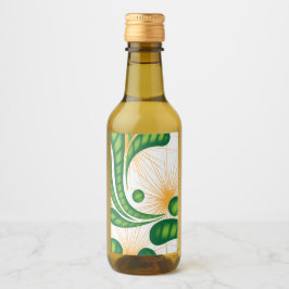 En grönt och guld som skildrar ett träd vinetikett