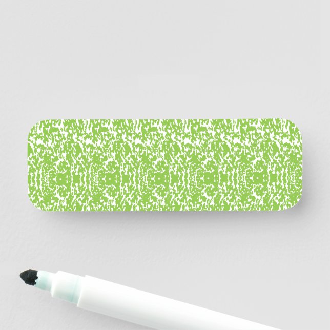 en grönt och vit abstrakt bakgrund namnbricka (På plats)