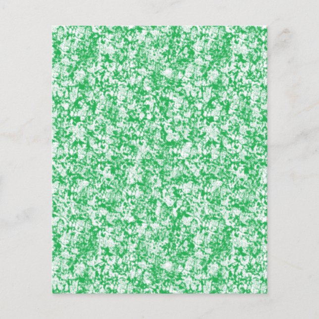 en grönt och vit bakgrund med små vita punkter flygblad (Framsidan)