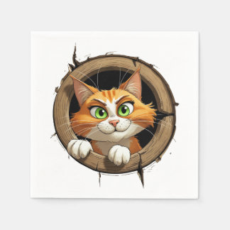 En Grönt Tecknad med Ögon Pee med Bright Pappersservett