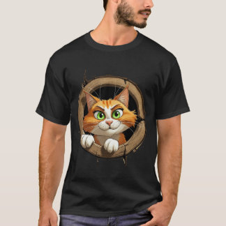 En Grönt Tecknad med Ögon Pee med Bright T Shirt
