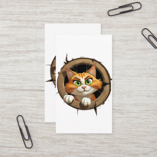 En Grönt Tecknad med Ögon Pee med Bright Visitkort