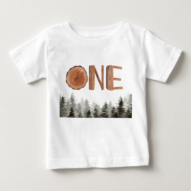 En Grönt Träd 1:a födelsedag T Shirt (Framsida)